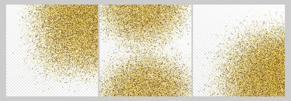 Ensemble Trois Paillettes Confettis Fonds Isolés Sur Fond Blanc Transparent — Image vectorielle