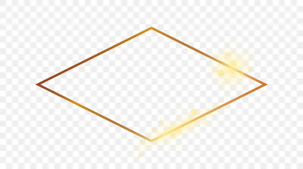金光闪闪的菱形框架隔离在透明的背景上 具有发光效果的新框架 矢量说明 — 图库矢量图片