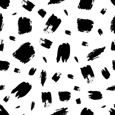 Koyu elle çizilmiş kusursuz desen beyaz arka planda karalama lekesi. Soyut grunge dokusu. Vektör illüstrasyonu