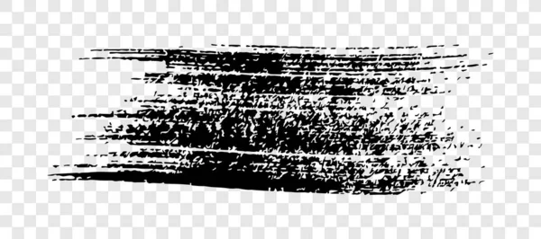 黑色笔划 手绘墨迹隔绝在白色透明的背景上 矢量说明 — 图库矢量图片