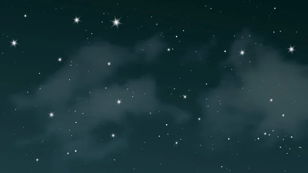 Céu Noturno Com Nuvens Muitas Estrelas Fundo Abstrato Natureza Com —  Vetores de Stock