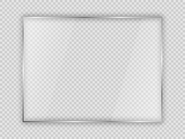 Γυάλινη Πλάκα Ορθογώνιο Πλαίσιο Που Απομονώνεται Διαφανές Φόντο Εικονογράφηση Διανύσματος — Διανυσματικό Αρχείο