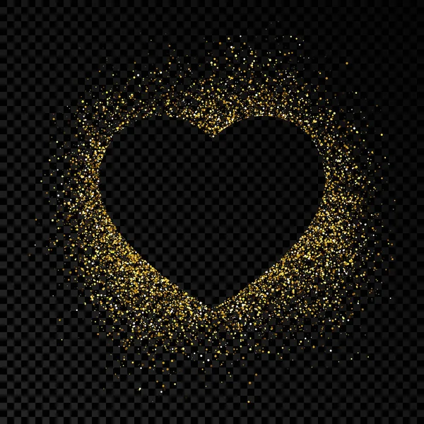 Gold glitter heart on white background Royalty Free Vector
