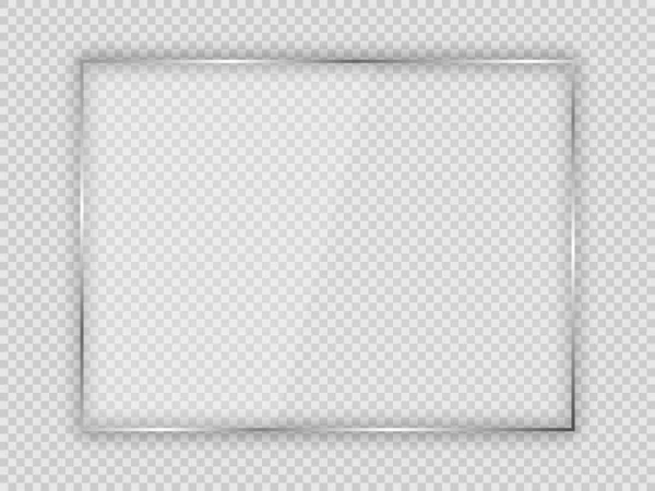 Стеклянная Пластина Прямоугольной Рамке Изолирована Прозрачном Фоне Векторная Иллюстрация — стоковый вектор