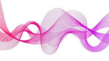 Beyaz zemin üzerinde renkli dalga gradyan çizgileri olan soyut arkaplan. Modern teknoloji arka planı, dalga tasarımı. Vektör illüstrasyonu