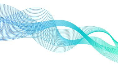 Beyaz zemin üzerinde renkli dalga gradyan çizgileri olan soyut arkaplan. Modern teknoloji arka planı, dalga tasarımı. Vektör illüstrasyonu