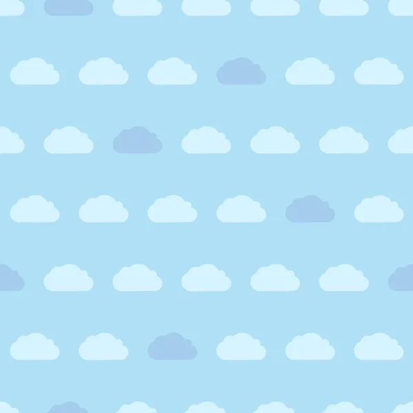 Patrón Sin Costuras Con Nubes Cielo Azul Lindo Paisaje Nublado — Vector de stock