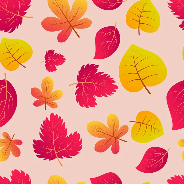 Outono Fundo Sem Costura Com Folhas Coloridas Design Para Cartazes —  Vetores de Stock