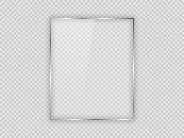 Стеклянная Пластина Вертикальной Рамке Изолирована Прозрачном Фоне Векторная Иллюстрация — стоковый вектор