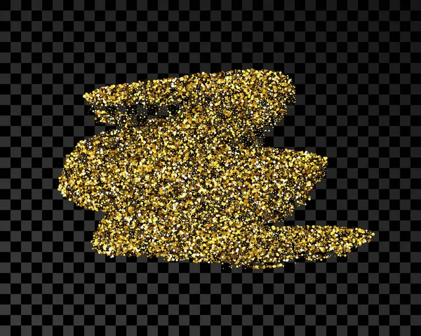 Macchia Inchiostro Disegnata Mano Glitter Oro Macchia Inchiostro Dorato Con — Vettoriale Stock