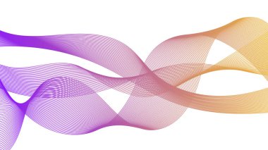 Beyaz zemin üzerinde renkli dalga gradyan çizgileri olan soyut arkaplan. Modern teknoloji arka planı, dalga tasarımı. Vektör illüstrasyonu