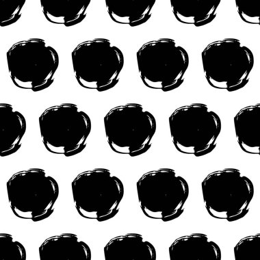 Kusursuz desenli, el çizimi, beyaz zemin üzerine çizilmiş kalem karalama çemberleri. Soyut grunge dokusu. Vektör illüstrasyonu