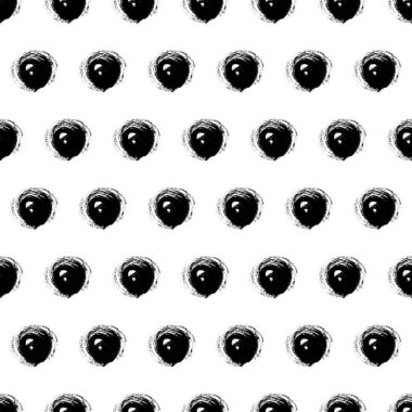 Kusursuz desenli, el çizimi, beyaz zemin üzerine çizilmiş kalem karalama çemberleri. Soyut grunge dokusu. Vektör illüstrasyonu