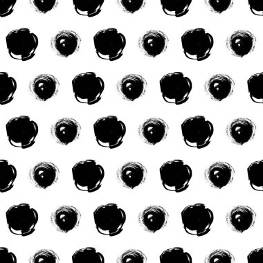 Kusursuz desenli, el çizimi, beyaz zemin üzerine çizilmiş kalem karalama çemberleri. Soyut grunge dokusu. Vektör illüstrasyonu