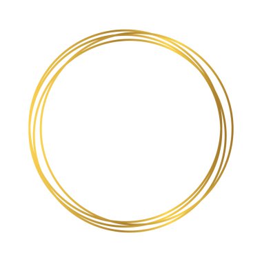 Beyaz arka planda izole edilmiş parlak efektli altın geometrik poligonal çerçeve. Parlak sanat deco arkaplanı boş. Vektör illüstrasyonu.