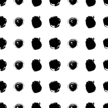 Kusursuz desenli, el çizimi, beyaz zemin üzerine çizilmiş kalem karalama çemberleri. Soyut grunge dokusu. Vektör illüstrasyonu