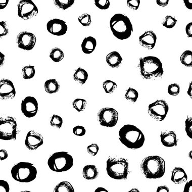 Kusursuz desenli, el çizimi, beyaz zemin üzerine çizilmiş karalama çemberleri. Soyut grunge dokusu. Vektör illüstrasyonu