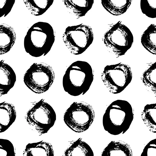 Kusursuz desenli, el çizimi, beyaz zemin üzerine çizilmiş karalama çemberleri. Soyut grunge dokusu. Vektör illüstrasyonu