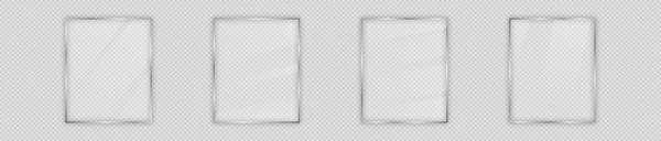 Комплект Четырех Стеклянных Пластин Вертикальной Раме Изолирован Прозрачном Фоне Векторная — стоковый вектор