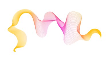 Beyaz zemin üzerinde turuncu dalga gradyan çizgileri olan soyut arkaplan. Modern teknoloji arka planı, dalga tasarımı. Vektör illüstrasyonu