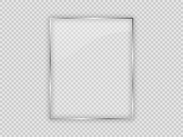 Glasplatte Vertikalen Rahmen Isoliert Auf Transparentem Hintergrund Vektorillustration — Stockvektor