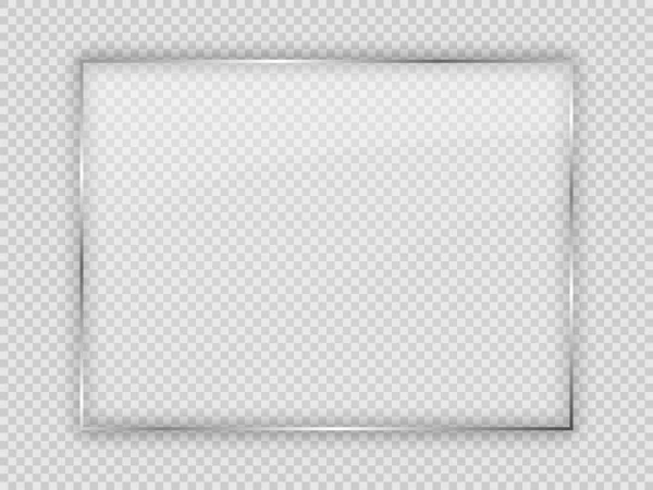 Skleněná Deska Obdélníkovém Rámu Izolovaná Průhledném Pozadí Vektorová Ilustrace — Stockový vektor
