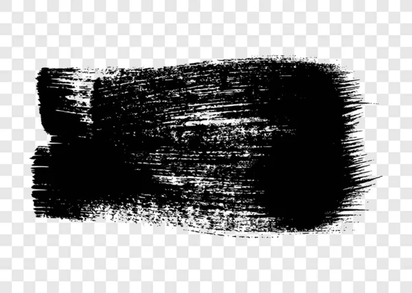 Coup Pinceau Noir Frottis Encre Peint Encre Isolée Sur Fond — Image vectorielle
