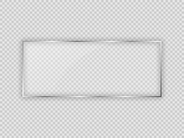 Стеклянная Пластина Прямоугольной Рамке Изолирована Прозрачном Фоне Векторная Иллюстрация — стоковый вектор