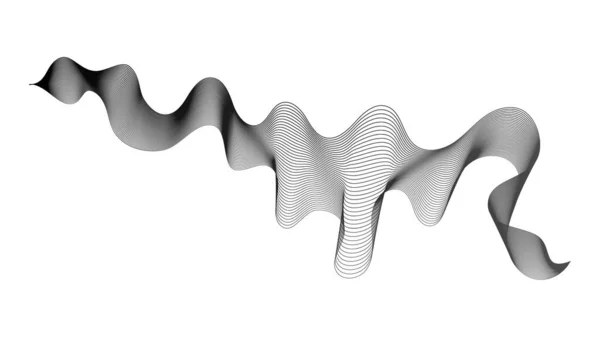 在白底上有单色波梯度线的摘要背景 现代技术背景 波浪设计 矢量说明 — 图库矢量图片