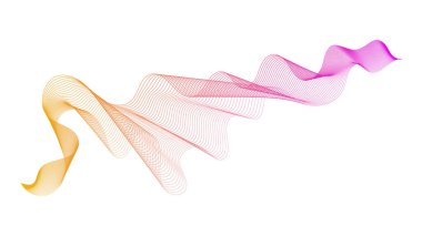 Beyaz zemin üzerinde turuncu dalga gradyan çizgileri olan soyut arkaplan. Modern teknoloji arka planı, dalga tasarımı. Vektör illüstrasyonu