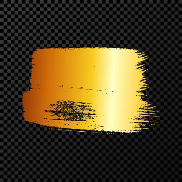 Gold Grunge Brush Stroke Painted Ink Smear Ink Spot Isolated — Stock Vector