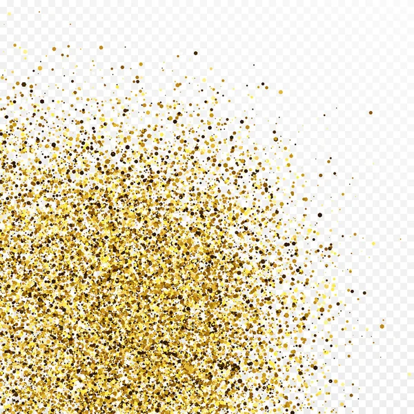 ホワイトの透明感のある背景にゴールドの輝きを放つコンフェッティ 光の効果でお祝いの質感 ベクターイラスト — ストックベクタ
