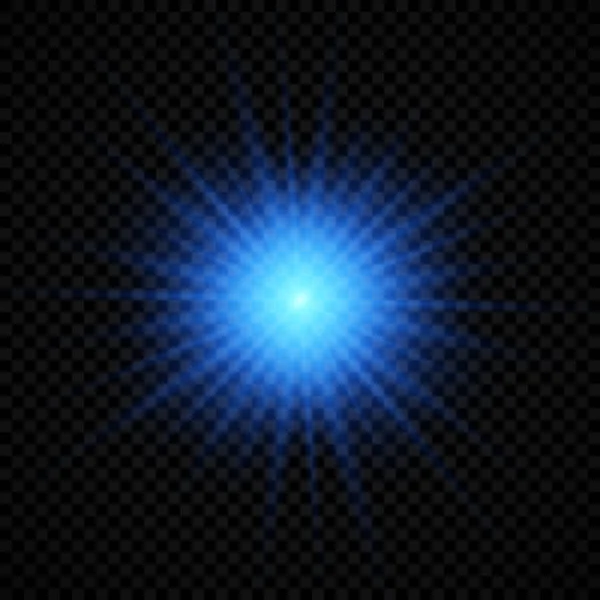 Ελαφριά Επίδραση Των Εκλάμψεων Φακών Μπλε Λαμπερά Φώτα Εφέ Αστροέκρηξη — Διανυσματικό Αρχείο