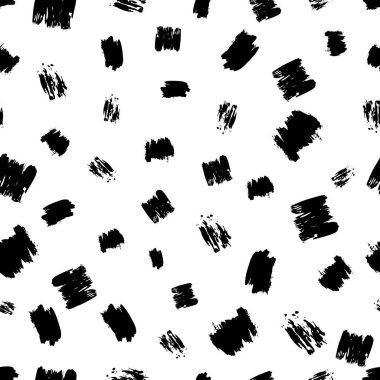 Koyu elle çizilmiş kusursuz desen beyaz arka planda karalama lekesi. Soyut grunge dokusu. Vektör illüstrasyonu