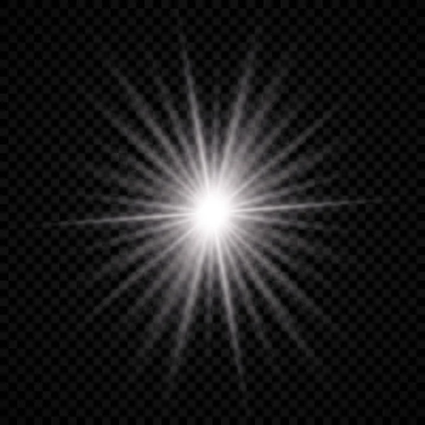 Efeito Luz Chama Lente Luz Brilhante Branca Explode Com Efeitos — Vetor de Stock
