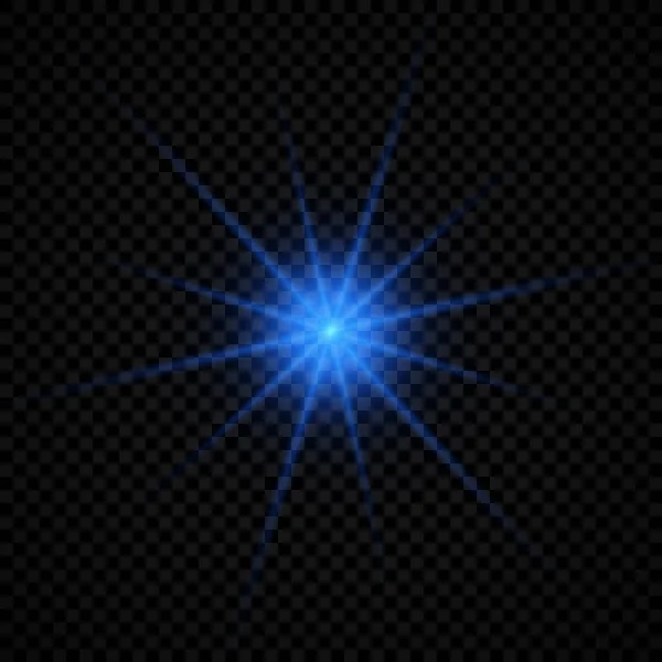 Effetto Luminoso Dei Brillamenti Della Lente Luci Luminose Blu Effetti — Vettoriale Stock