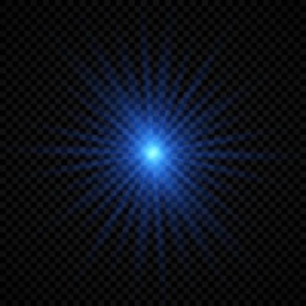 Ελαφριά Επίδραση Των Εκλάμψεων Φακών Μπλε Λαμπερά Φώτα Εφέ Αστροέκρηξη — Διανυσματικό Αρχείο