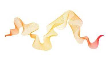 Beyaz zemin üzerinde turuncu ve pembe dalga gradyan çizgileri olan soyut arkaplan. Modern teknoloji arka planı, dalga tasarımı. Vektör illüstrasyonu