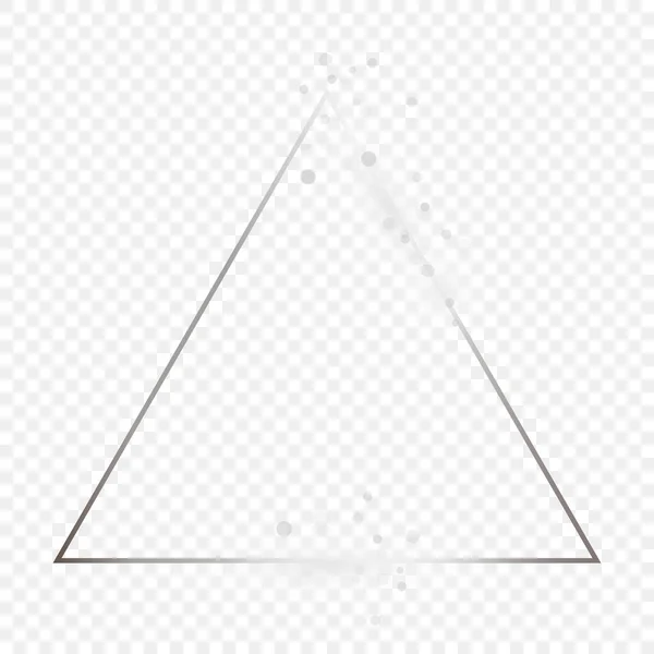 银色发光三角形框架与火花隔离在透明的背景 具有发光效果的新框架 矢量说明 — 图库矢量图片