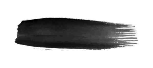 Мазок Черной Гранж Кисти Крашеная Чернильная Полоска Тушь Пятна Изолированы — стоковый вектор