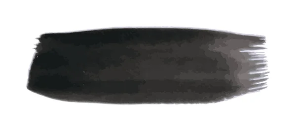 Black Grunge Brush Stroke Painted Ink Stripe Ink Spot Isolated — Stock Vector