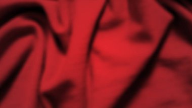 Buruşuk kumaşlı soyut bir arkaplan. Boş uzayı olan koyu kırmızı gerçekçi ipek dokusu. Vektör illüstrasyonu