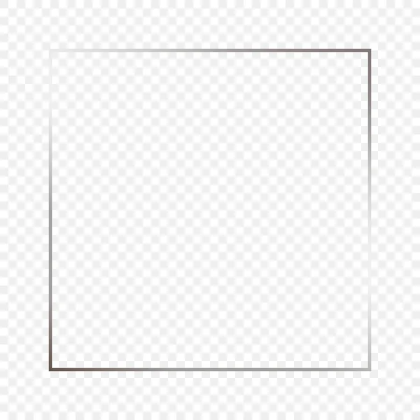 Silver Glödande Fyrkantig Ram Isolerad Transparent Bakgrund Glänsande Ram Med — Stock vektor
