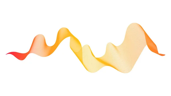 Abstract Backdrop Orange Wave Gradient Lines White Background Modern Technology — Stock Vector
