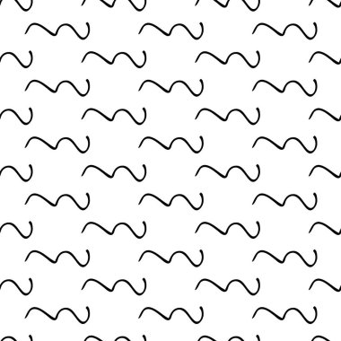 Beyaz arka planda siyah el çizgileri olan kusursuz desenler. Soyut grunge dokusu. Vektör illüstrasyonu