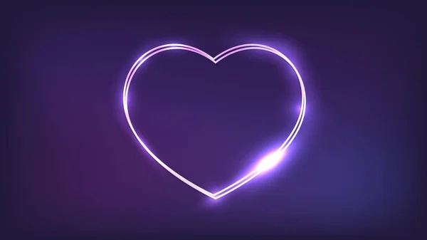 심장에 프레임 은어두운 배경에 영향을 빛나는 테크노 일러스트 — 스톡 벡터
