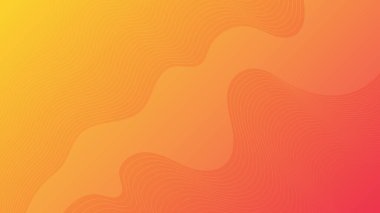 Modern renkli dalga eğrisi eğrisi arkaplanı. Portakal rengi asgari soyut sunum arkaplanı. Vektör illüstrasyonu