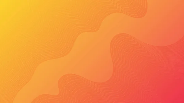 Moderne Bunte Wellenkurven Gradienten Hintergrund Orangefarbene Minimale Abstrakte Präsentationskulisse Vektorillustration — Stockvektor