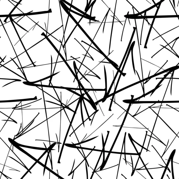 Naadloos Patroon Met Zwarte Handgetekende Doodle Pijlen Witte Achtergrond Abstracte — Stockvector