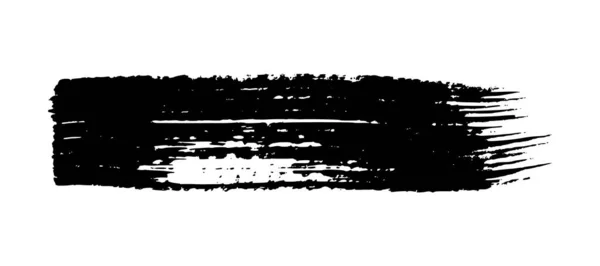 Black Grunge Brush Stroke Painted Ink Stripe Ink Spot Isolated — Stock Vector